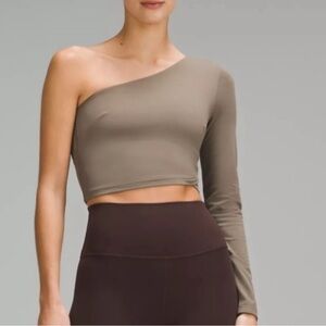 Lululemon Align Asyrmetrical LS. Color NOMD. One-Shoulder  Crop Top